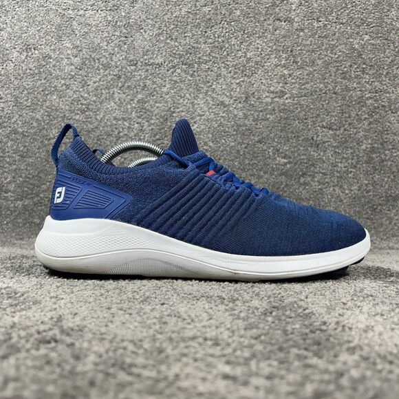 FootJoy FJ Flex XP 56268 Men’s Size 10 Blue Spikeless Golf Shoes Used - Picture 1 of 12